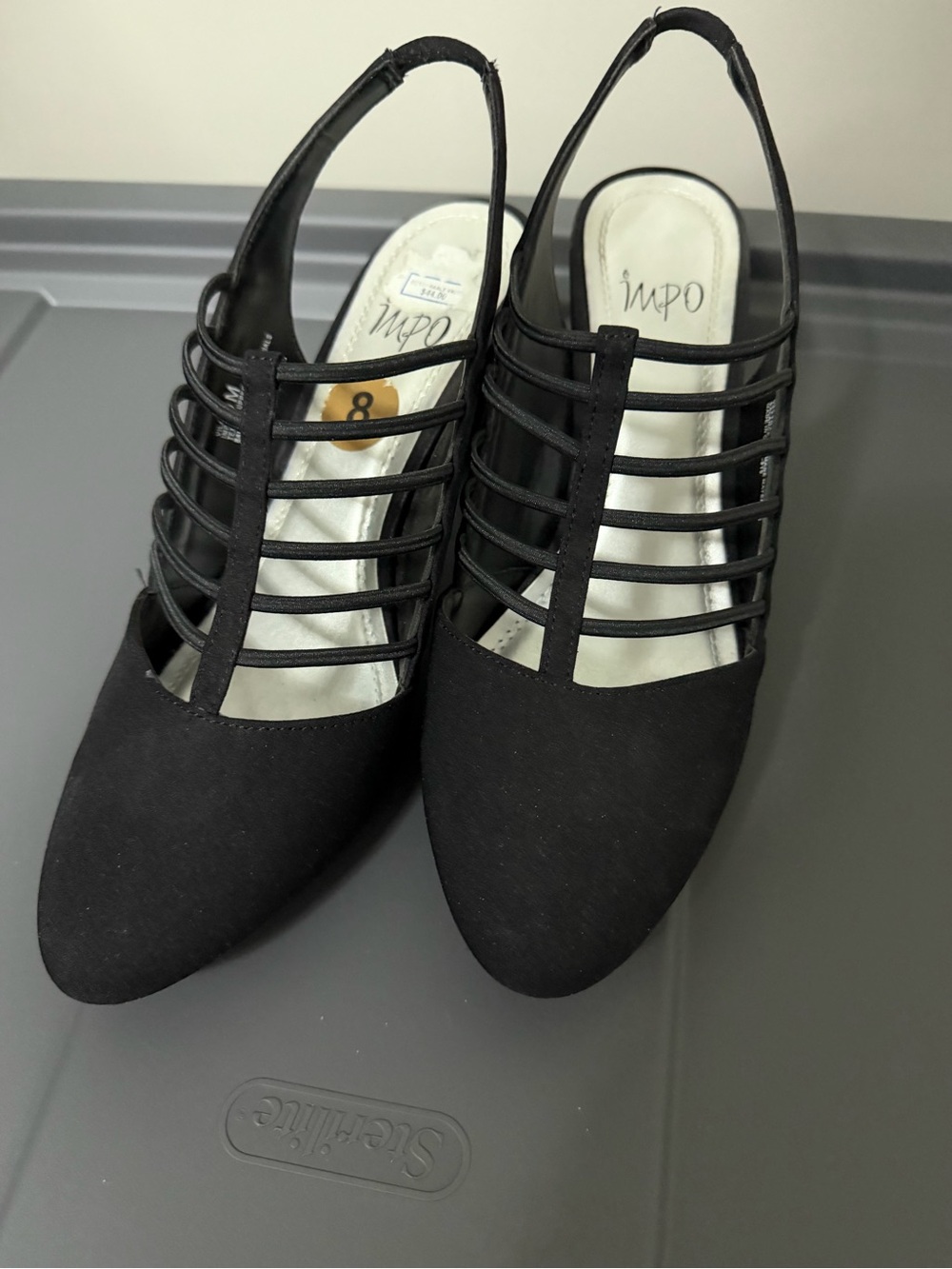 Impo Black Strappy Slingback Pumps - Women's